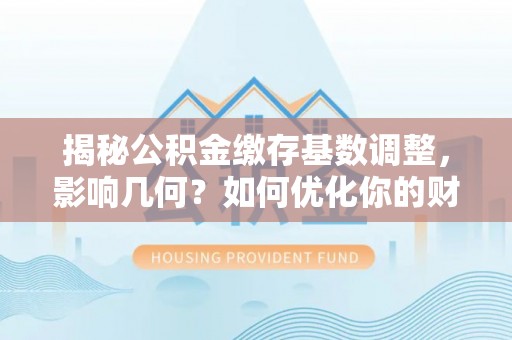 金山屯揭秘公积金缴存基数调整，影响几何？如何优化你的财务规划？