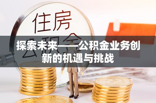 金山屯探索未来——公积金业务创新的机遇与挑战