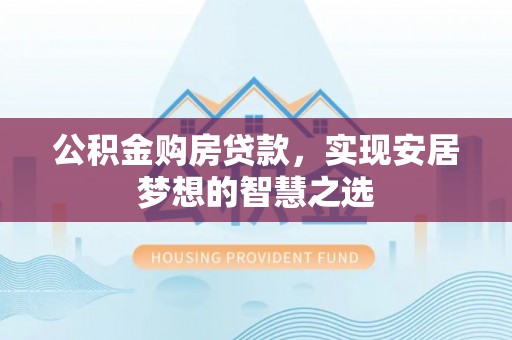 金山屯公积金购房贷款，实现安居梦想的智慧之选