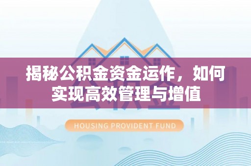 金山屯揭秘公积金资金运作，如何实现高效管理与增值
