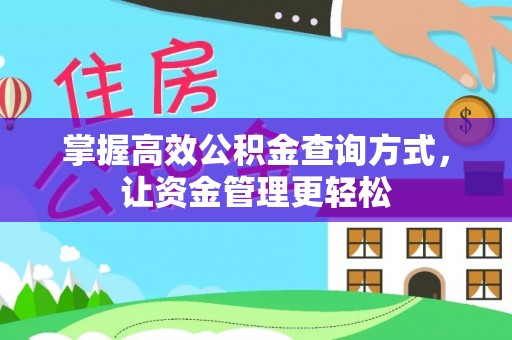 金山屯掌握高效公积金查询方式，让资金管理更轻松